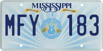 MS license plate MFY183