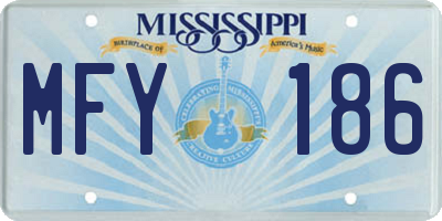 MS license plate MFY186