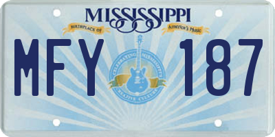 MS license plate MFY187