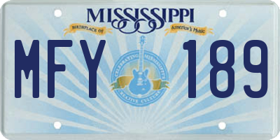 MS license plate MFY189