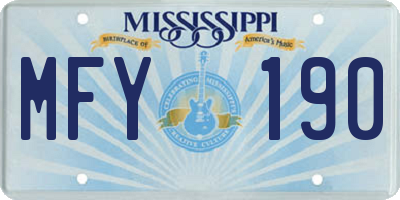 MS license plate MFY190