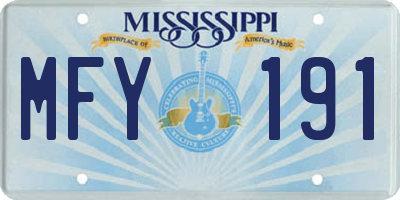 MS license plate MFY191