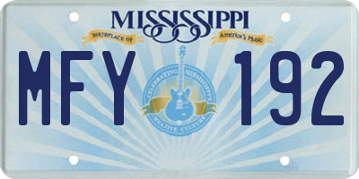 MS license plate MFY192