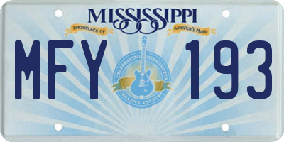 MS license plate MFY193