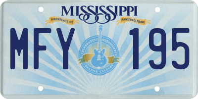MS license plate MFY195