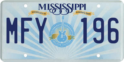 MS license plate MFY196