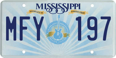 MS license plate MFY197