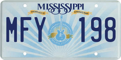 MS license plate MFY198