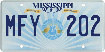 MS license plate MFY202