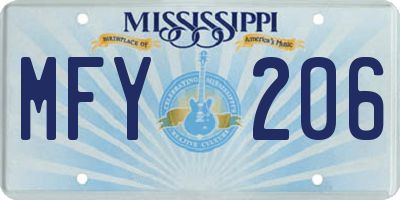 MS license plate MFY206