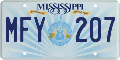 MS license plate MFY207