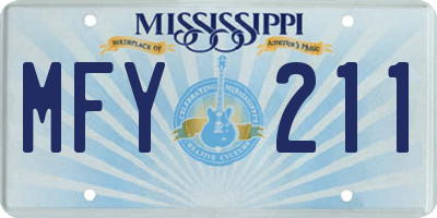 MS license plate MFY211