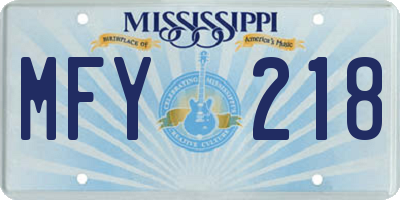 MS license plate MFY218