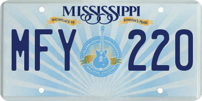 MS license plate MFY220