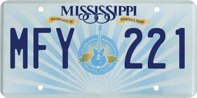MS license plate MFY221