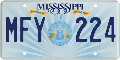 MS license plate MFY224