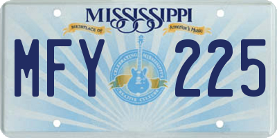 MS license plate MFY225