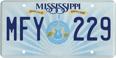 MS license plate MFY229