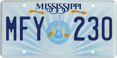 MS license plate MFY230
