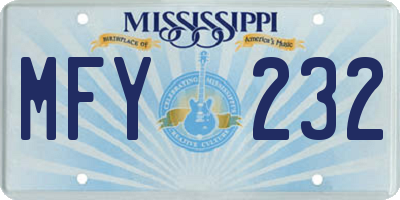 MS license plate MFY232