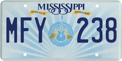 MS license plate MFY238
