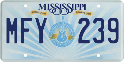 MS license plate MFY239