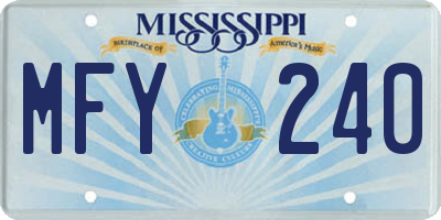 MS license plate MFY240