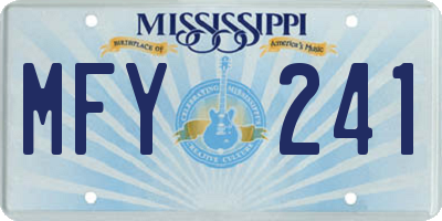 MS license plate MFY241