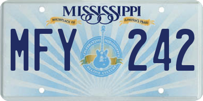 MS license plate MFY242