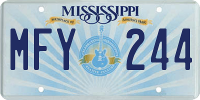 MS license plate MFY244