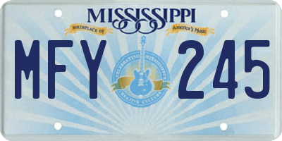 MS license plate MFY245