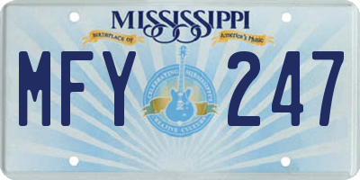 MS license plate MFY247