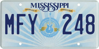MS license plate MFY248