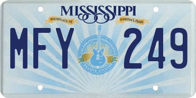 MS license plate MFY249