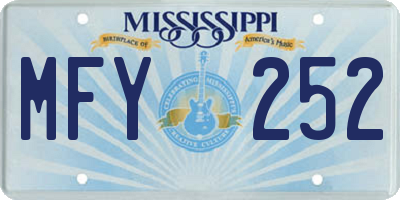 MS license plate MFY252