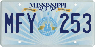 MS license plate MFY253