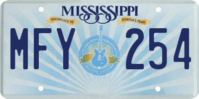 MS license plate MFY254