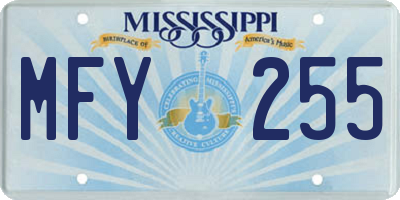 MS license plate MFY255