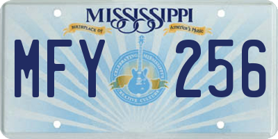 MS license plate MFY256