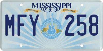 MS license plate MFY258