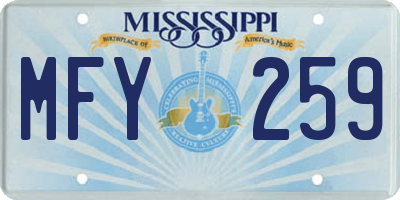 MS license plate MFY259