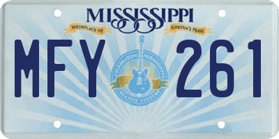 MS license plate MFY261