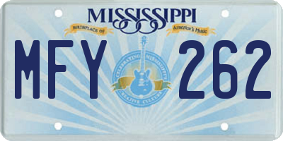 MS license plate MFY262