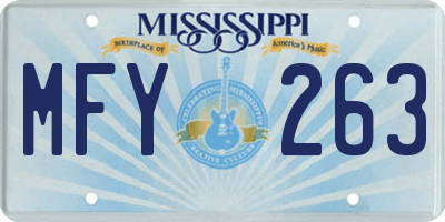 MS license plate MFY263