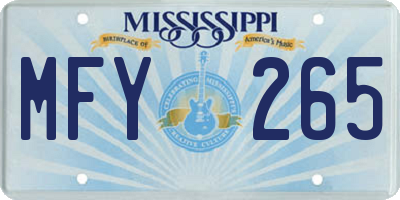 MS license plate MFY265