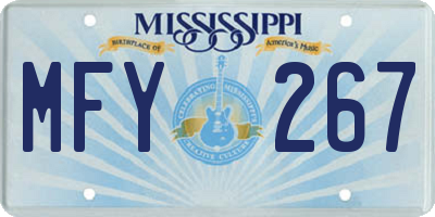 MS license plate MFY267