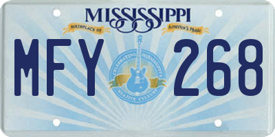 MS license plate MFY268