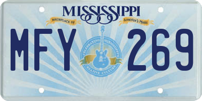 MS license plate MFY269