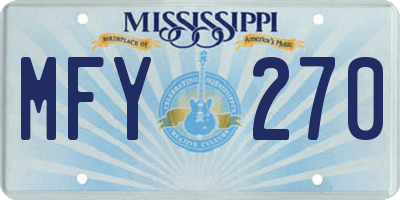 MS license plate MFY270