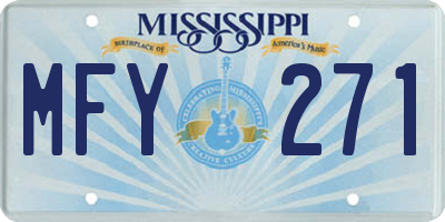 MS license plate MFY271
